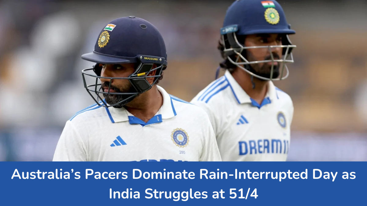 Read more about the article Australia’s Pacers Dominate Rain-Interrupted Day as India Struggles at 51/4