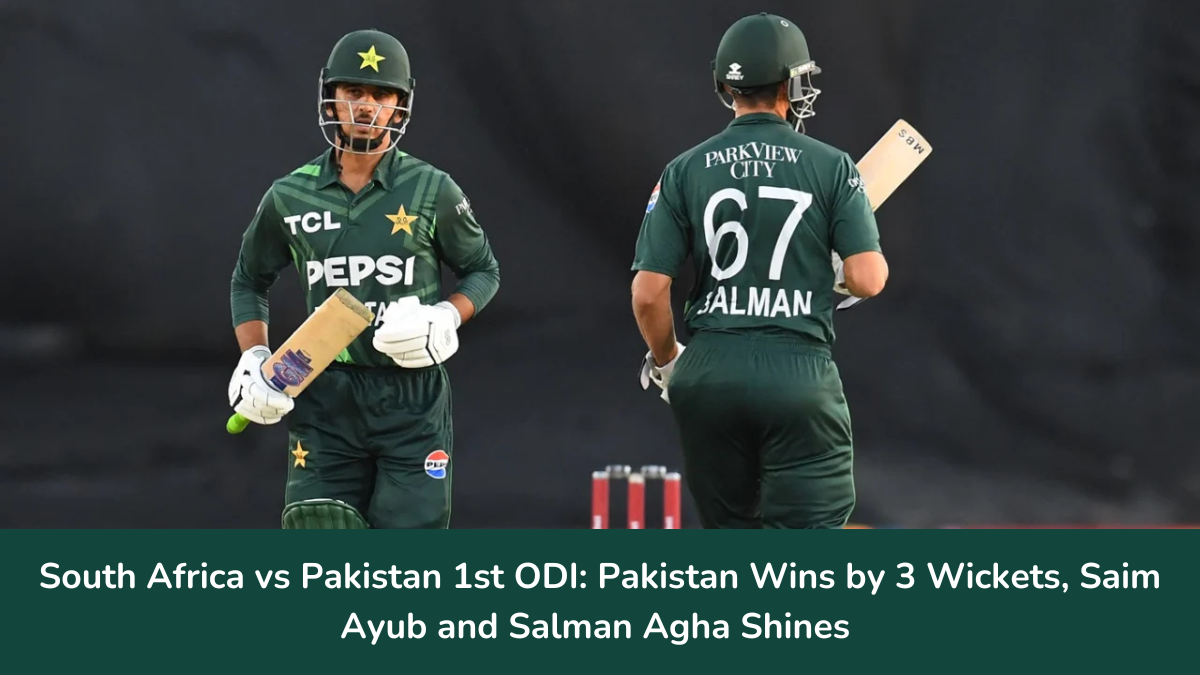 Read more about the article South Africa vs Pakistan, 1st ODI: Saim Saim Ayub and Salman Agha Shines Pakistan Triumphs by 3 Wickets with 3 Balls to Spare | Full Scorecard and Match Report